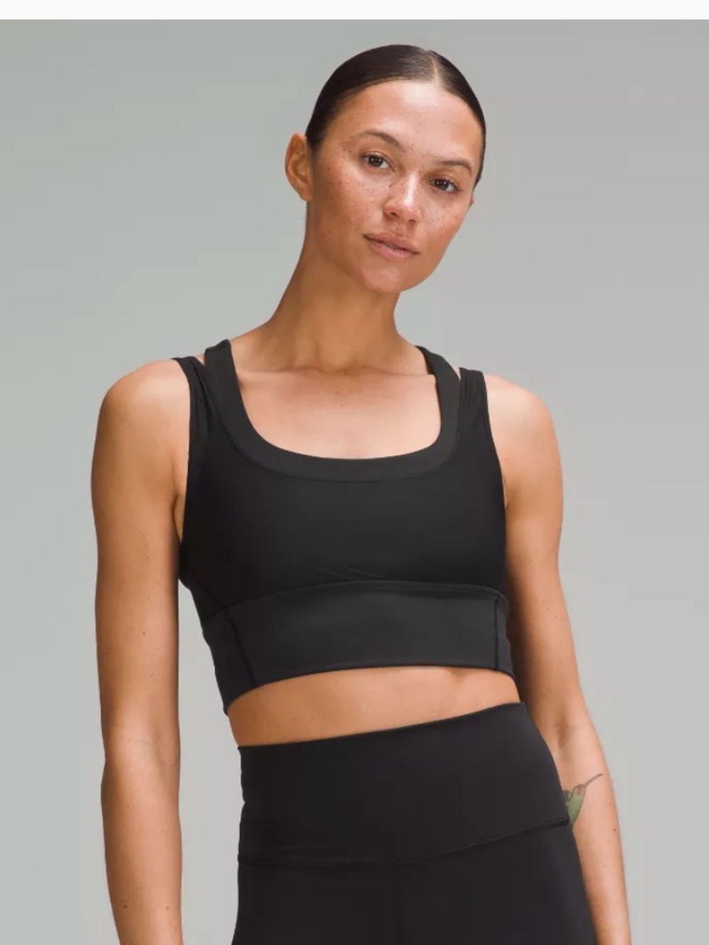 Black lululemon mesh wunder train tank top bra
